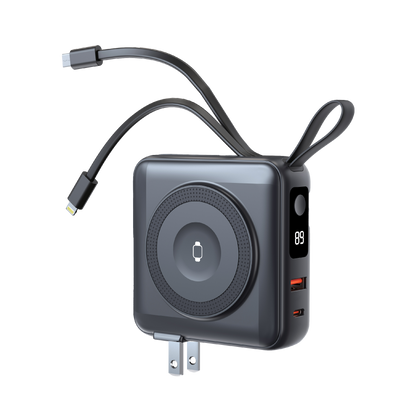 TRON 5-in-1 Travel Charger & Power Bank 10000mAh — Wireless + Apple Watch + AC Plug