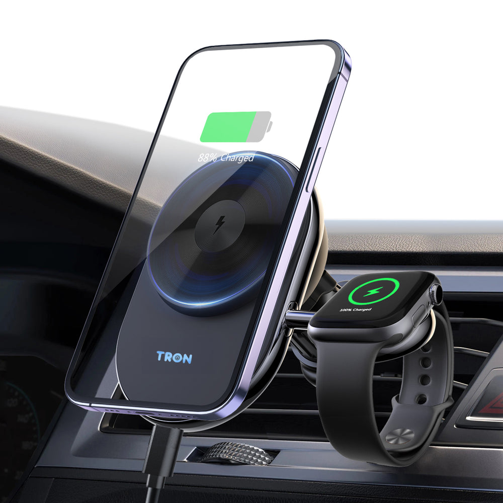 TRON 2-in-1 Magnetic Wireless Car Charger — MagSafe Compatible Mount (view 2)