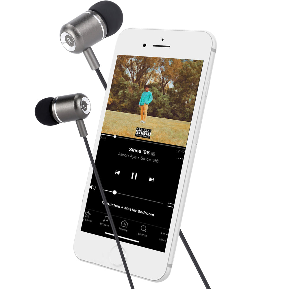TRON 3.5mm Aux Wired Earbuds — Hi-Fi Audio + Inline Mic, Black (view 2)