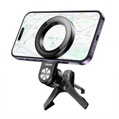TRON Universal Air Vent Phone Holder — 360° Rotation, Spring Clip