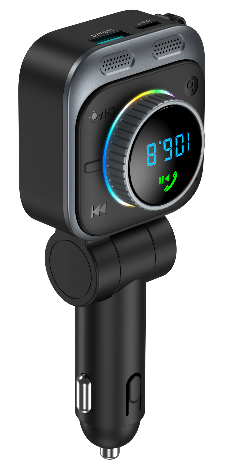 72W Bluetooth FM Transmitter | 45W PD Fast Charging | Retractable USB-C