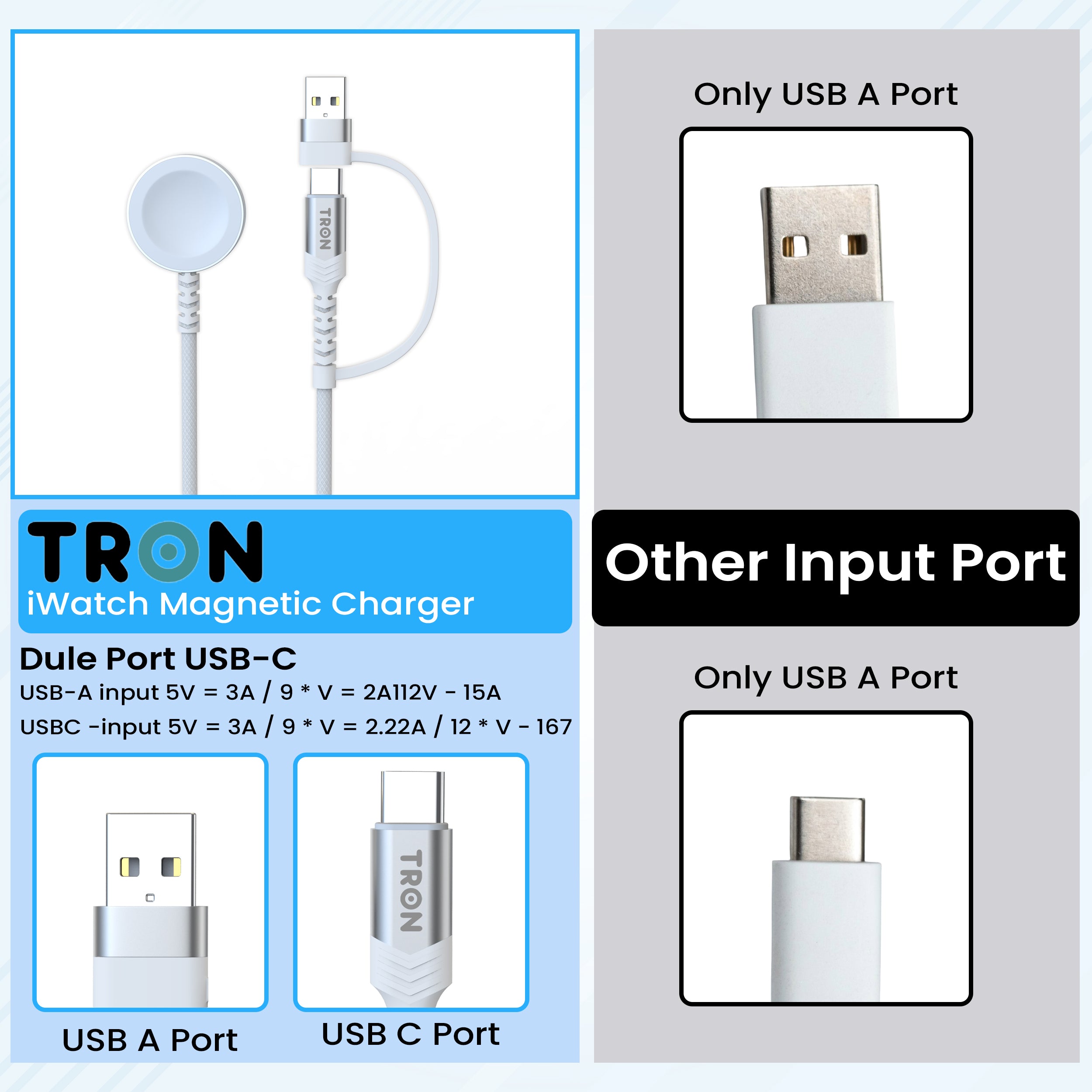 iWatch Charger USB C-A Braided Cable | 4FT