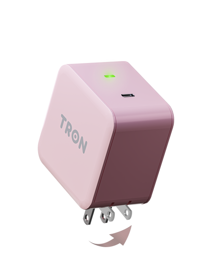 TRON Qi 25W Wireless Power Adapter — Fast Charging Wall Plug, Pink