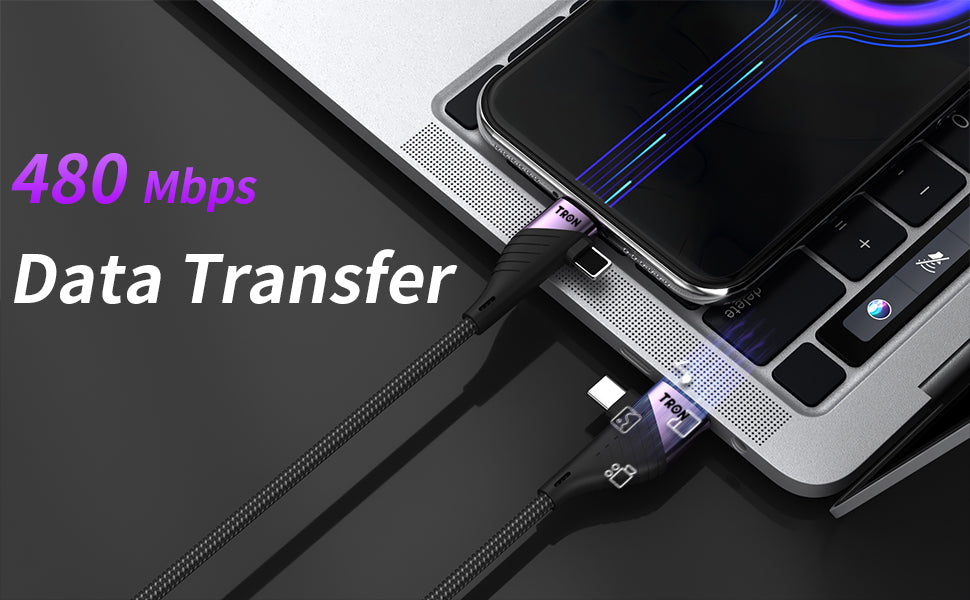 TRON 4-in-1 Braided Charging Cable 65W — USB-C/A to Lightning/USB-C (view 4)