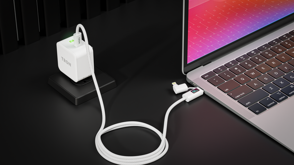 TRON 25W Power Adapter + 60W 2-in-1 LCD Cable Bundle — USB-C & Lightning (view 4)