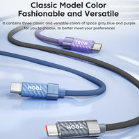 60W Transparent USB-C to USB-C Charging Cable with Digital Display | 5FT