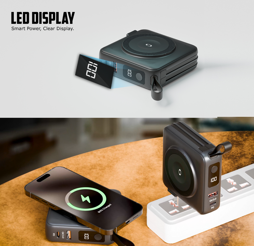 TRON 5-in-1 Travel Charger & Power Bank 10000mAh — Wireless + Apple Watch (view 14)