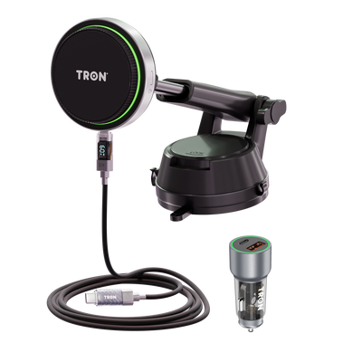 TRON Qi2 Wireless Car Charger — 25W Magnetic Mount with Ice Cooling