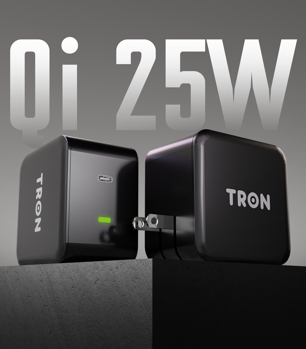 TRON Qi 25W Wireless Power Adapter — Fast Charging Wall Plug, Black (view 4)