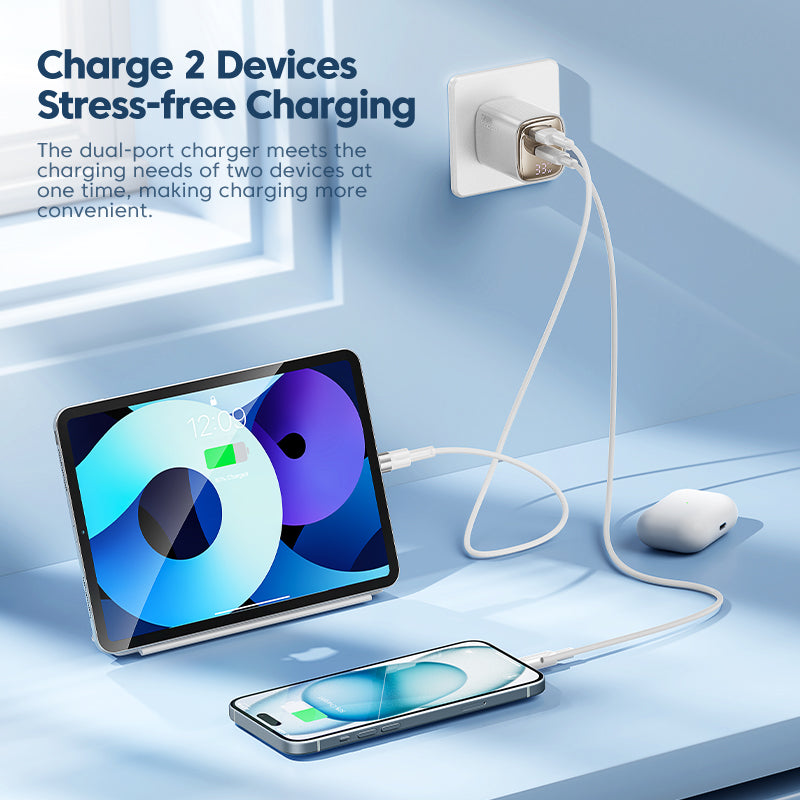 TRON 33W GaN Power Adapter — Dual USB-C + USB-A, PD Fast Charging (view 3)