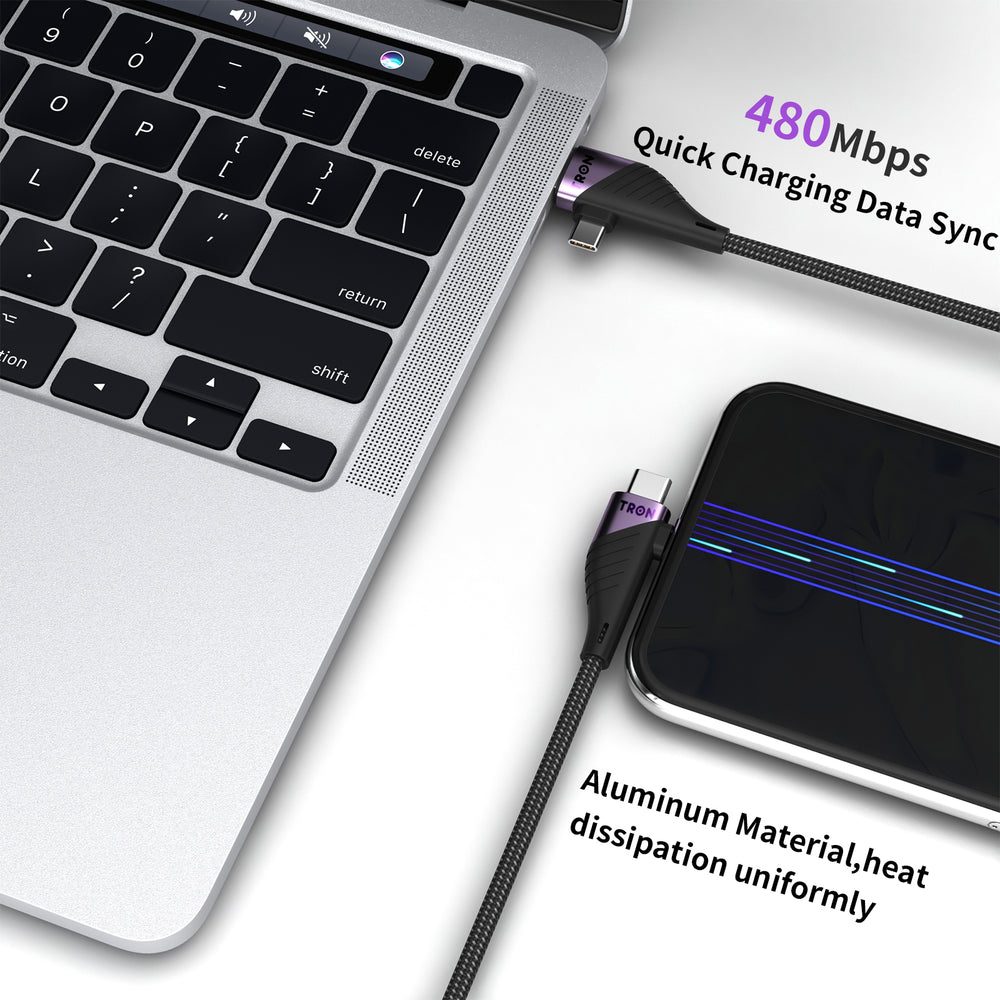 TRON 4-in-1 Braided Charging Cable 65W — USB-C/A to Lightning/USB-C (view 7)