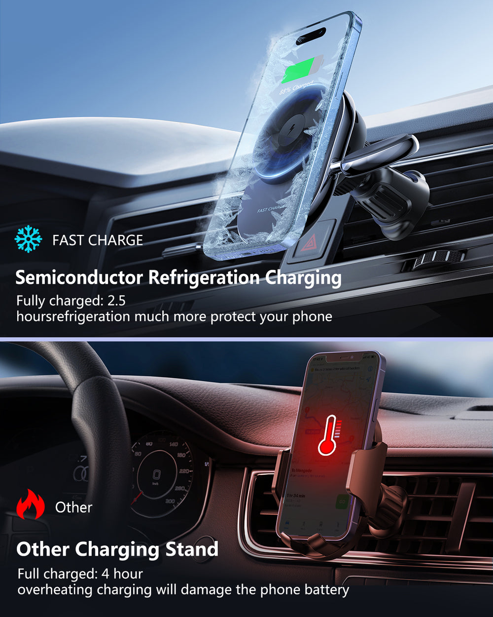 TRON 2-in-1 Magnetic Wireless Car Charger — MagSafe Compatible Mount (view 4)