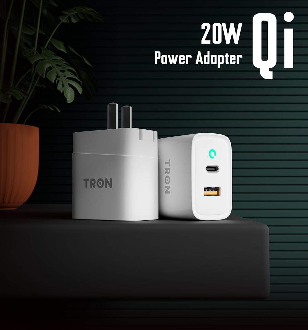 TRON Qi 20W Dual-Port Power Adapter — USB-C + USB-A, Fast Charging (view 7)