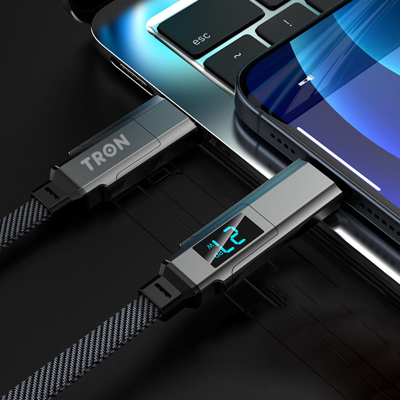 TRON 4-in-1 Braided Charging Cable 100W — Digital Display (view 4)