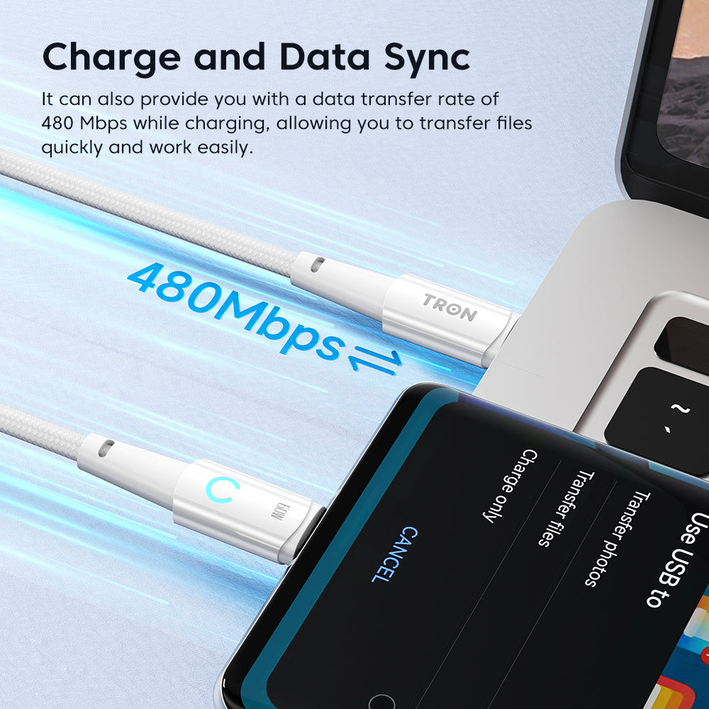 USB C-C Charger Braided Cable 60W | 6FT