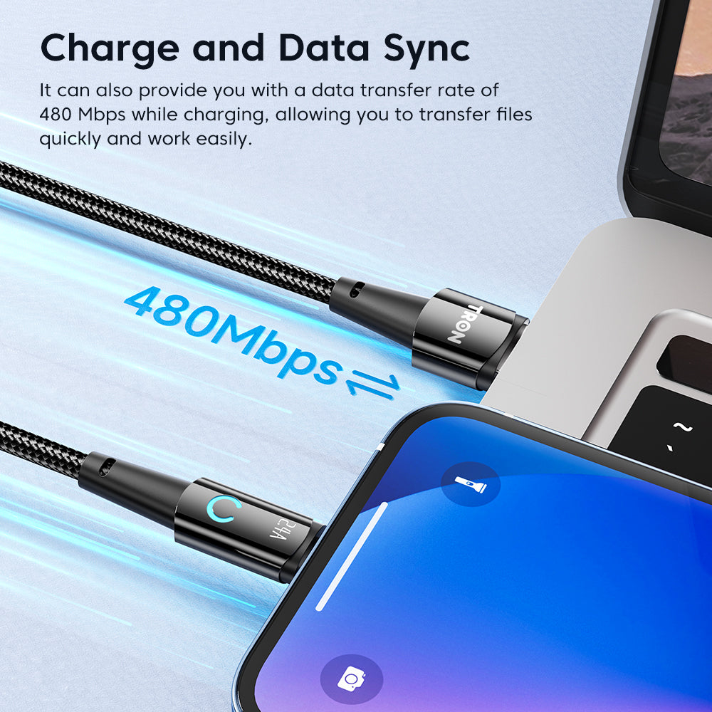 USB A-Lightning Charger Braided Cable 6A | 6FT