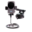 15W Fan Cooling Wireless Car Charger Mount — Auto-Clamp + Dashboard Suction Cup + 360° Rotation