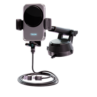 15W Fan Cooling Wireless Car Charger Mount — Auto-Clamp + Dashboard Suction Cup + 360° Rotation