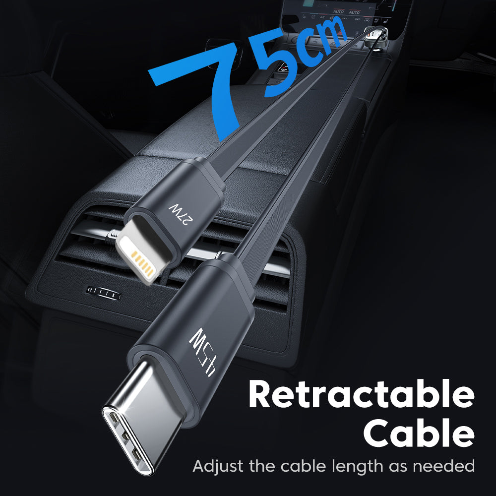 TRON 105W 4-in-1 Car Charger — Dual Retractable USB-C & USB-A Cables (view 5)