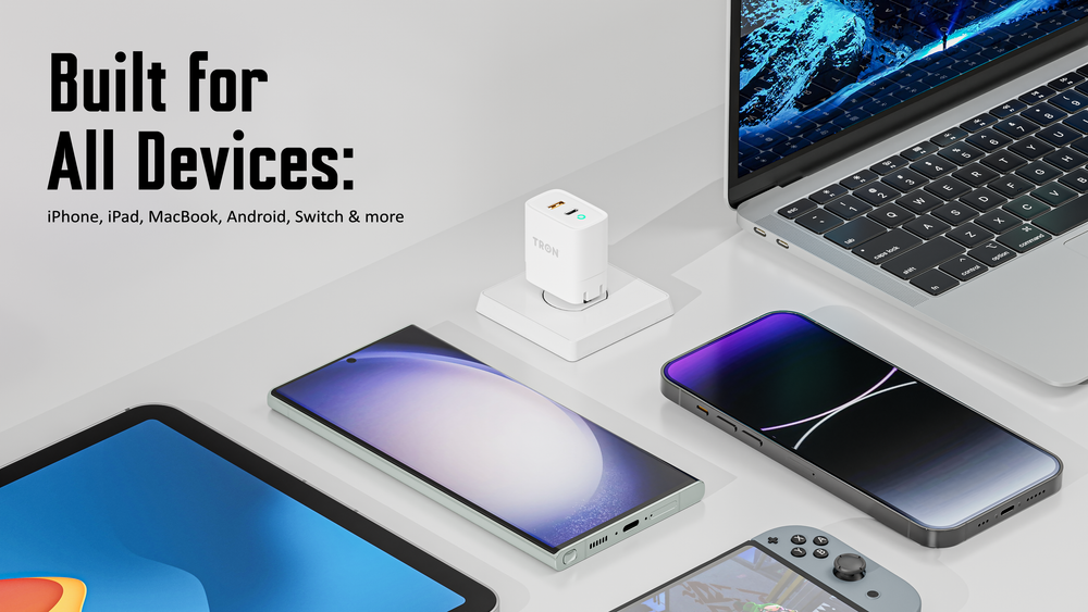 TRON Qi 20W Dual-Port Power Adapter — USB-C + USB-A, Fast Charging (view 2)