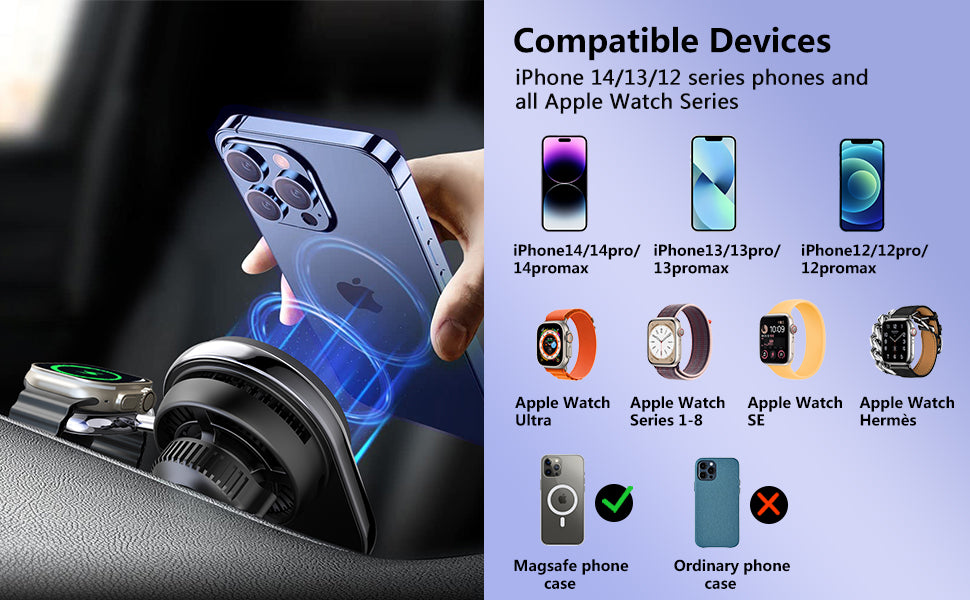 TRON 2-in-1 Magnetic Wireless Car Charger — MagSafe Compatible Mount (view 5)