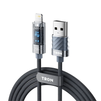 2.4 A USB-A to Lightning Transparent Charging Cable With Digital Display | 5FT