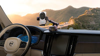 15W Fan Cooling Wireless Car Charger Mount — Auto-Clamp + Dashboard Suction Cup + 360° Rotation