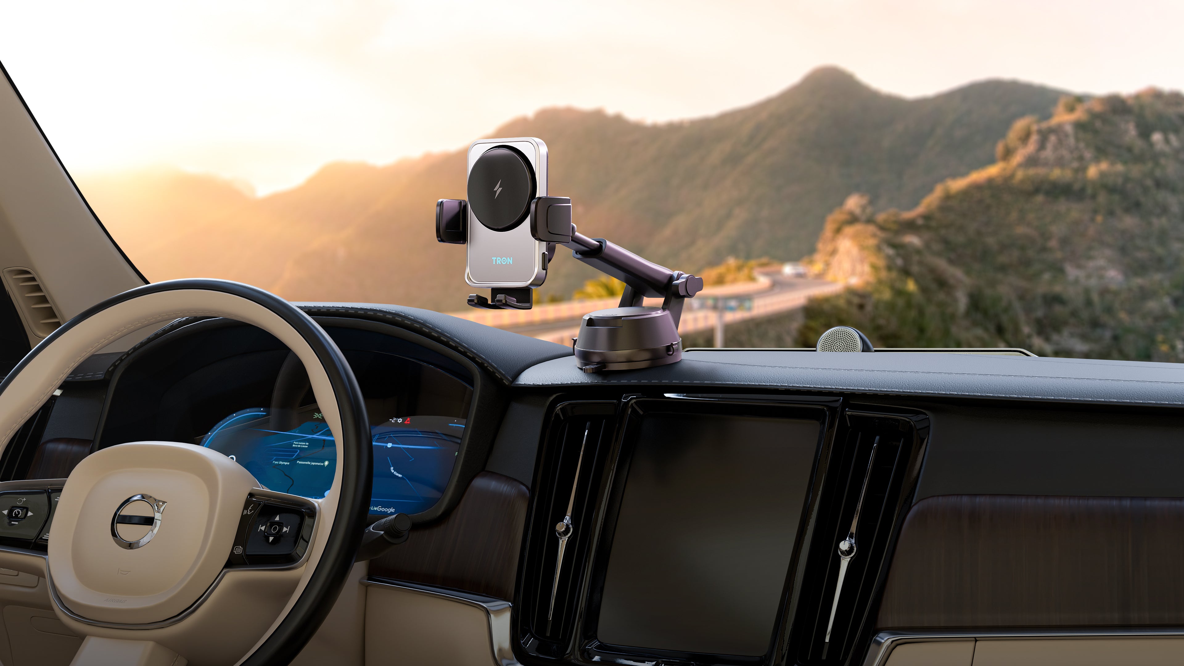 15W Fan Cooling Wireless Car Charger Mount — Auto-Clamp + Dashboard Suction Cup + 360° Rotation