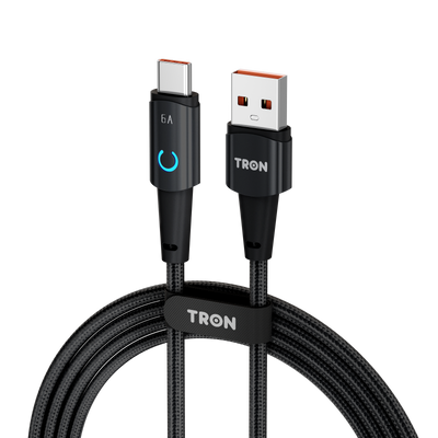 TRON USB-A to USB-C Braided Cable 6FT Black