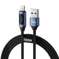 USB A-Lightning Digital Display Braided Charging Cable 2.4A | 5FT