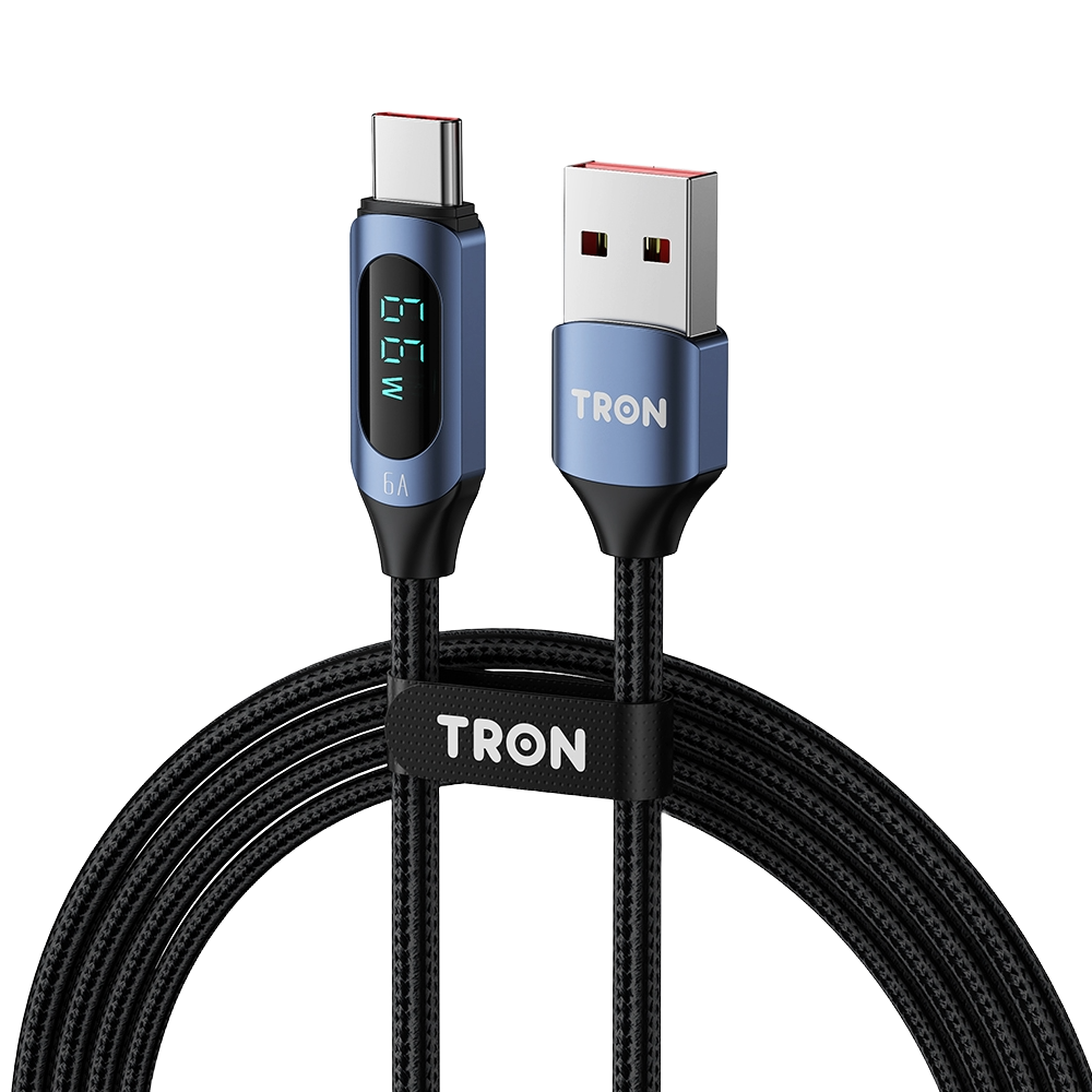 USB A-C Digital Display Braided Charging Cable 6A | 5FT