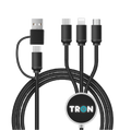 3 in 2 Braided Charging Cable - 4FT, with LED Light
