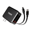 3-in-1 Fast Charging Wall Adapter with Built-in Cables (USB-C, Lightning, Micro)