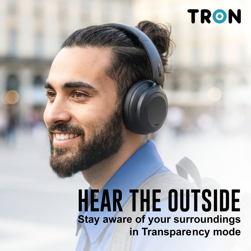 TRON Hybrid Noise Cancelling Headphones — Bluetooth 5.3, 40Hr Battery (view 4)