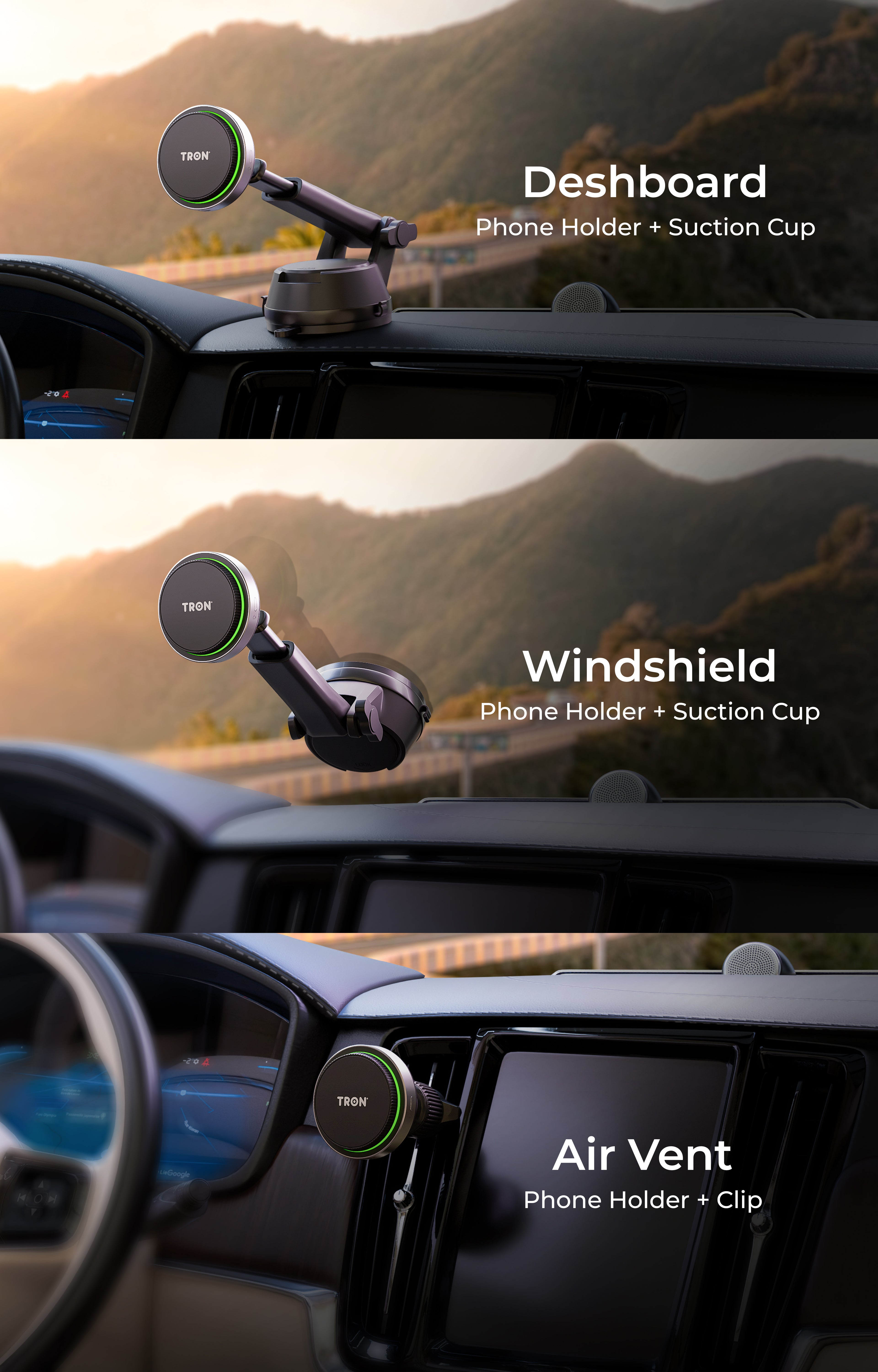 Qi2 Ice Cooling MagSafe Car Charger Mount — 25W Wireless + 43W Car Adapter + 60W USB-C Cable