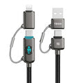 99W 4-in-1 Fast Charging Cable | USB-C/USB-A to USB-C/Lightning | Digital Display