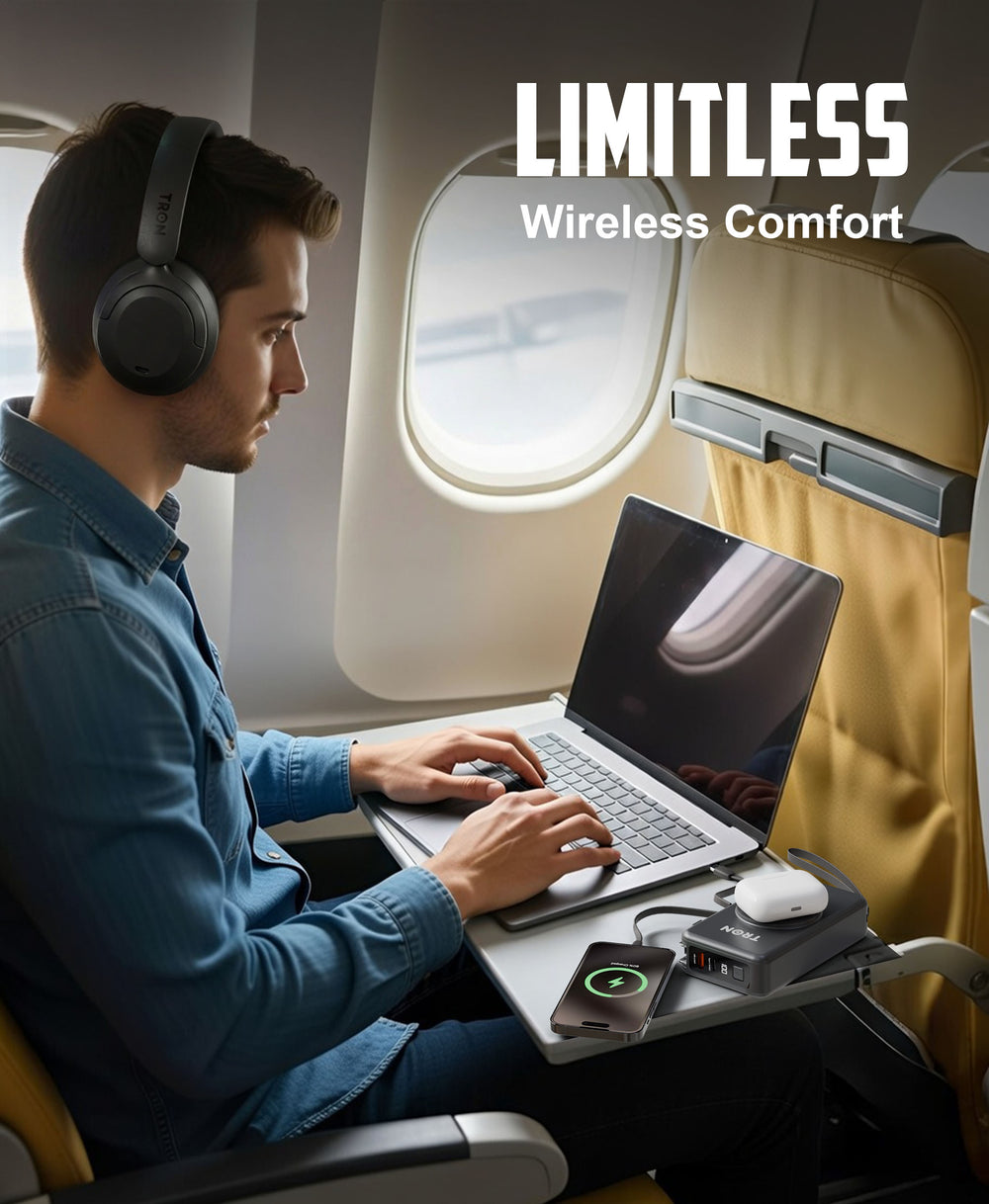 TRON Hybrid Noise Cancelling Headphones — Bluetooth 5.3, 40Hr Battery (view 5)