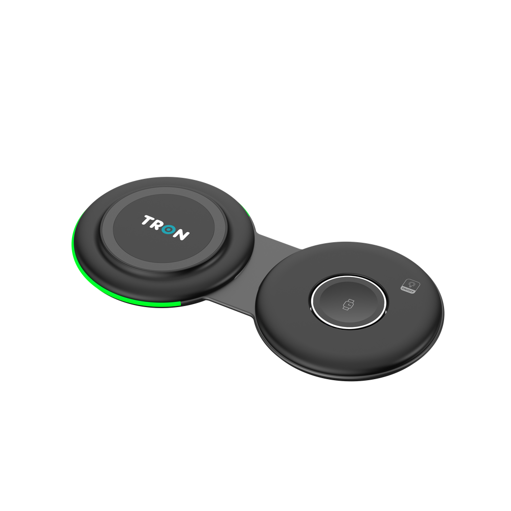 TRON 2-in-1 Foldable Wireless Charger — Phone & Smartwatch, 15W (view 2)