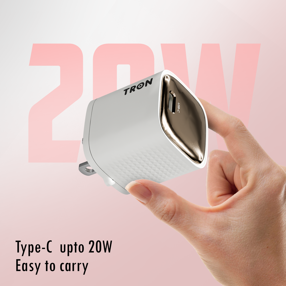 TRON 20W USB-C Fast Wall Charger — PD Power Delivery Adapter (view 5)
