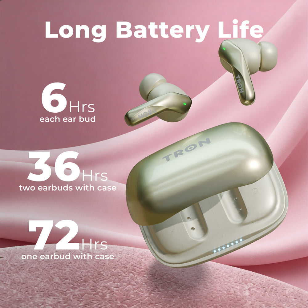 TRON Active Noise Cancelling Wireless Earbuds — Bluetooth 5.3, 20Hr Battery (view 10)