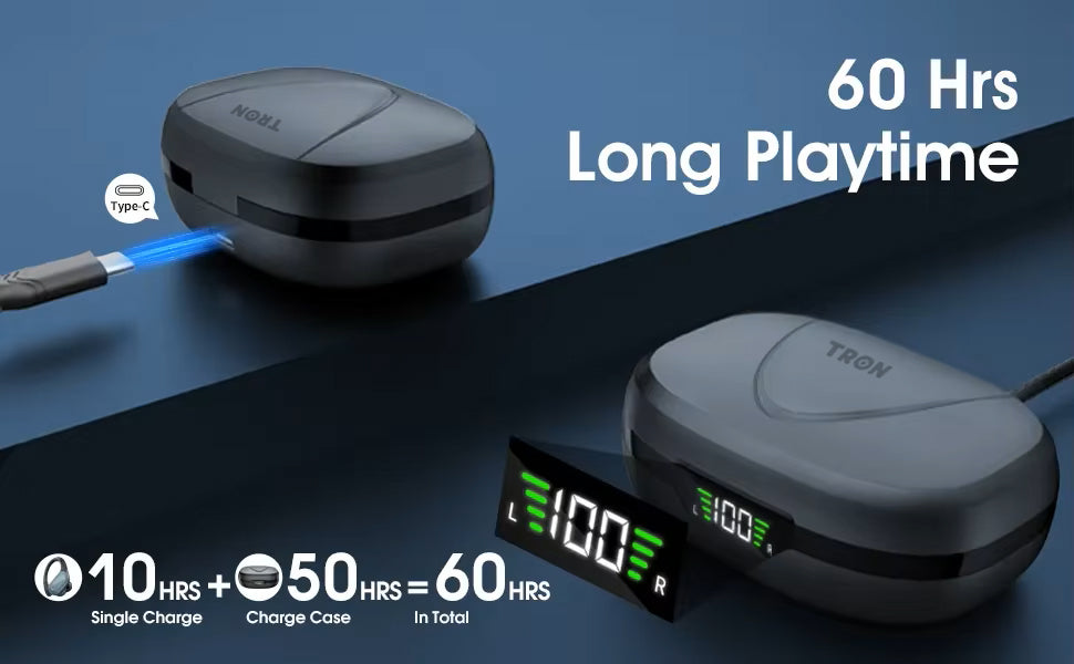 TRON Buds Wireless Earbuds — Bluetooth 5.0, Black or Pink (view 4)