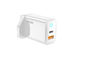 30W USB C + USB A Power Adapter UK
