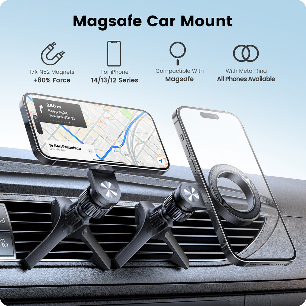 TRON Universal Air Vent Phone Holder — 360° Rotation, Spring Clip (view 4)