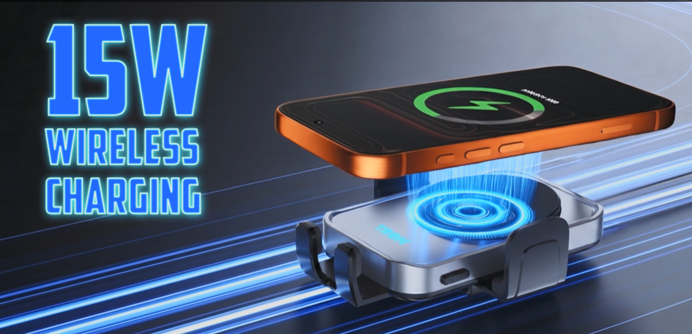 TRON 15W Fan Cooling Wireless Car Charger Mount — Auto-Clamp (view 8)