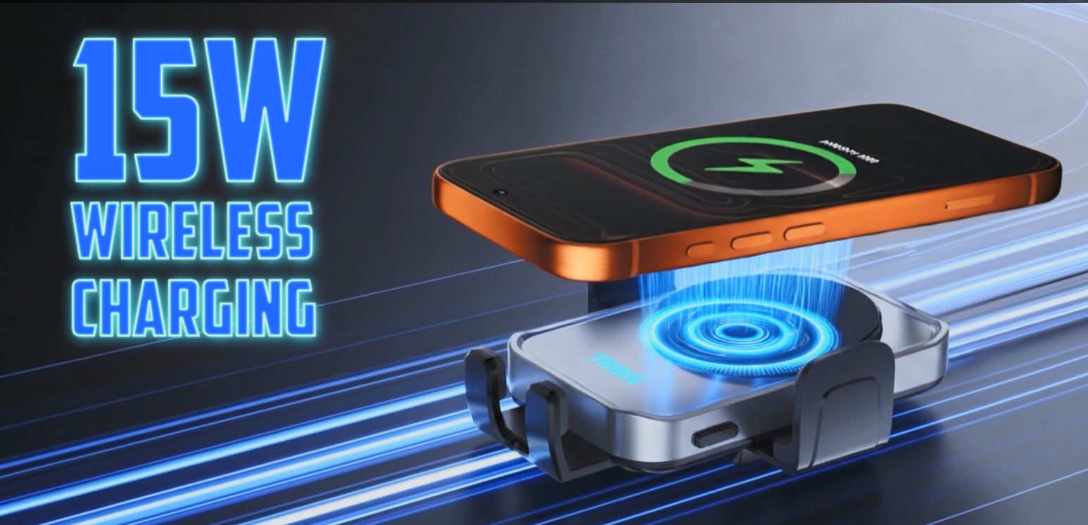 15W Fan Cooling Wireless Car Charger Mount | Auto-Clamp | 360 Rotation