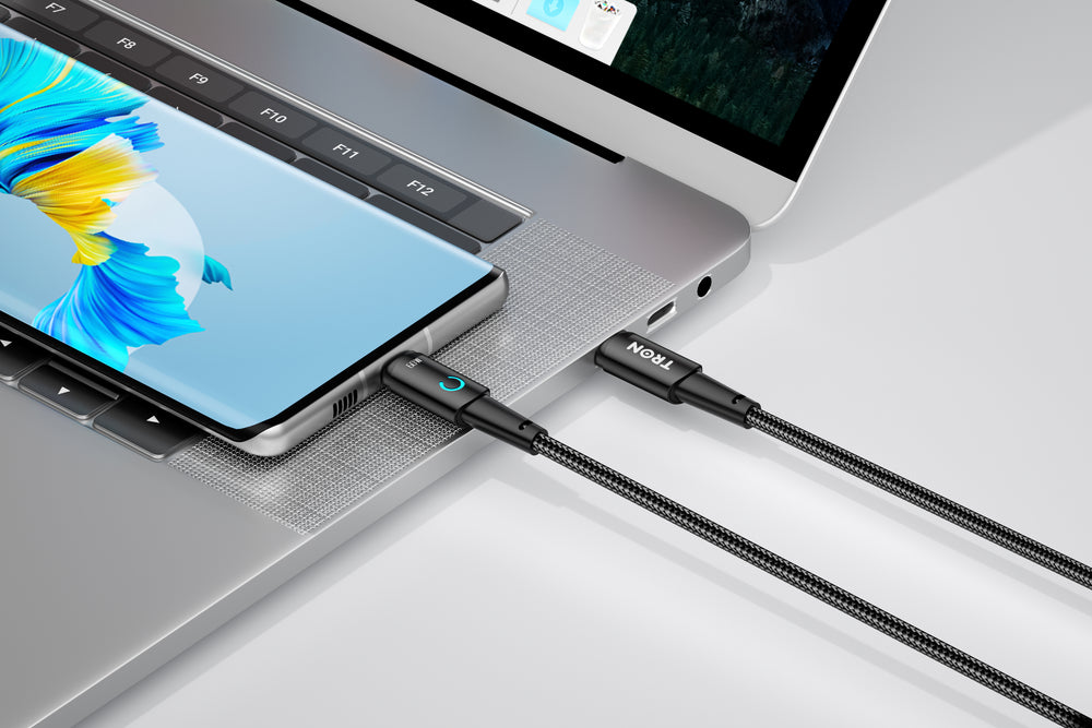 TRON 60W USB-C to USB-C Braided Cable — PD Fast Charging, Black (view 3)