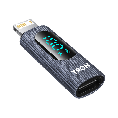 TRON Lightning to USB-C Adapter — Charging + Sync, Aluminum