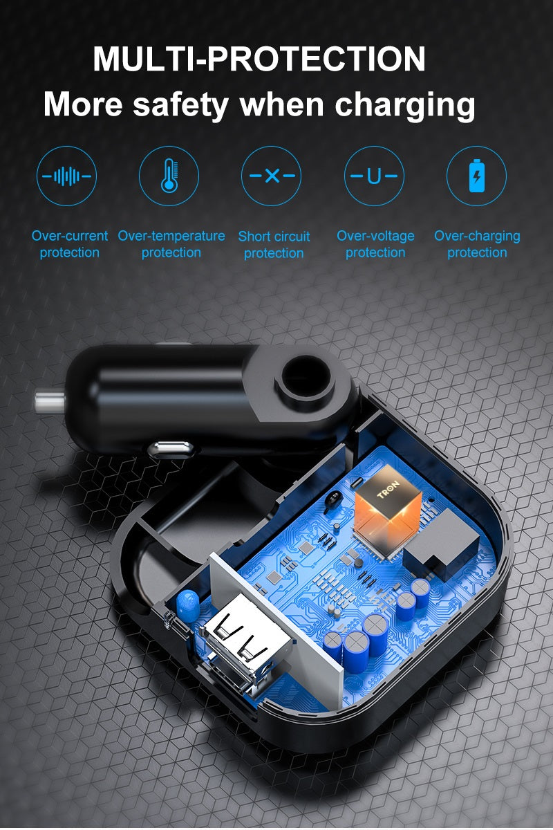 TRON 30W Car & Wall Charger — Dual USB-C + USB-A, USA Plug (view 8)