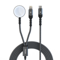 2 in 1 USB C-Lighting iWatch Braided Charger Cable | 4FT
