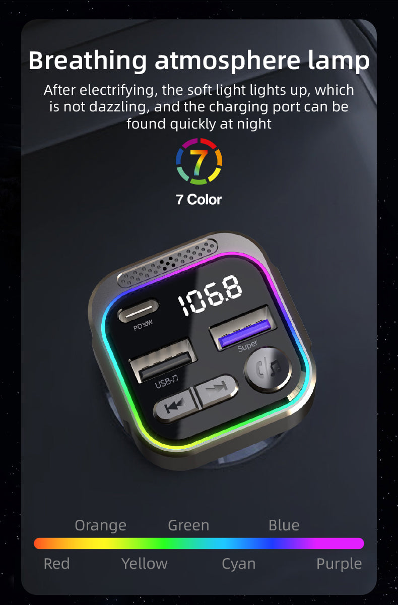 30W Car Bluetooth Transmitter & Power Adapter